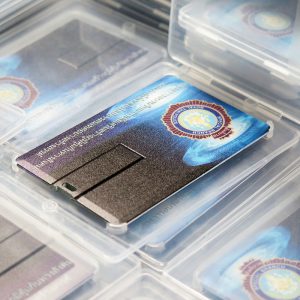 ผลงาน ผลิตแฟลชไดร์ฟการ์ด สกรีนโลโก้ สันติบาล