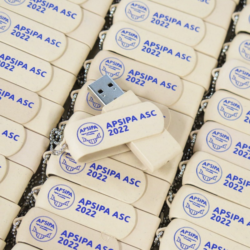 ผลงาน ผลิตแฟลชไดร์ฟรีไซเคิล สกรีนโลโก้ APSIPA ASC